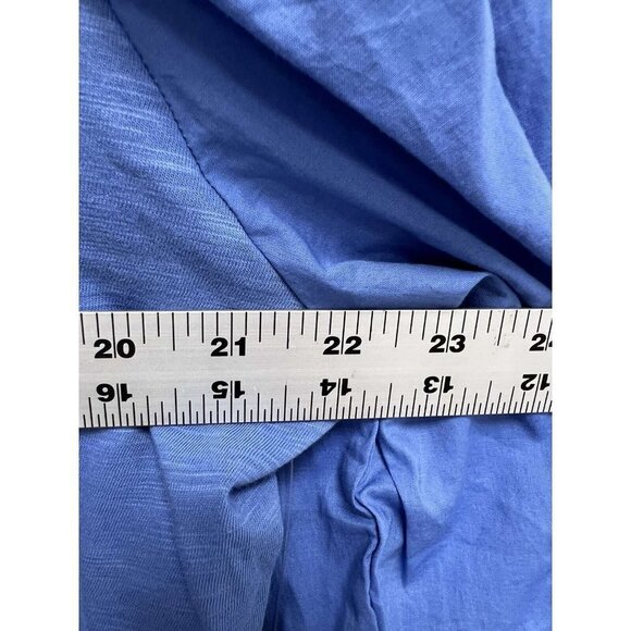 John's Bay Women Cotton Balloon Sleeves blue top Size 1X - Picture 6 of 11